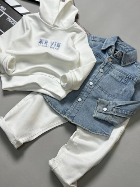 طقم جينز ولادي 3 قطع