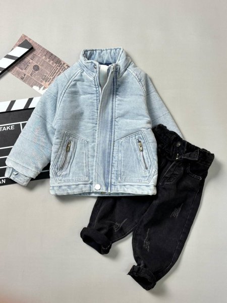 طقم جينز ولادي 3 قطع