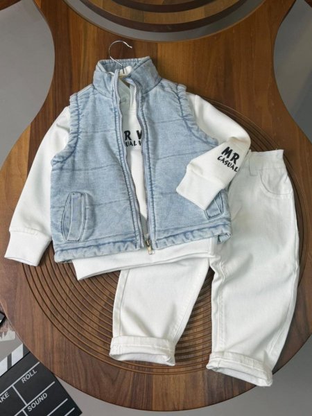 طقم جينز ولادي 3 قطع