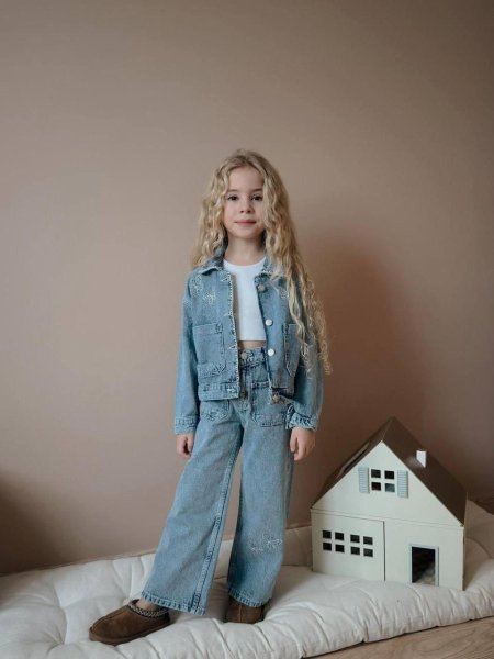 طقم بناتي جينز 3-10