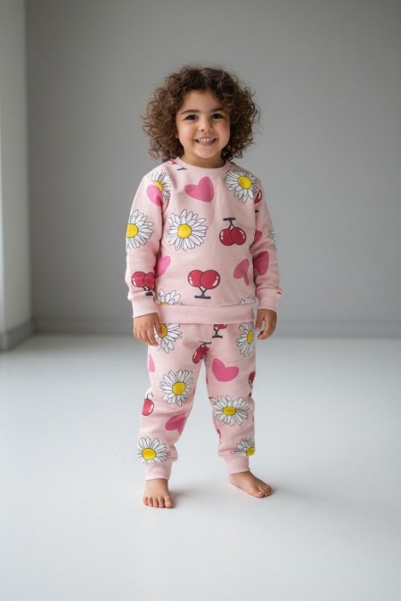 بجامة بناتي ربيعي كرز زهر